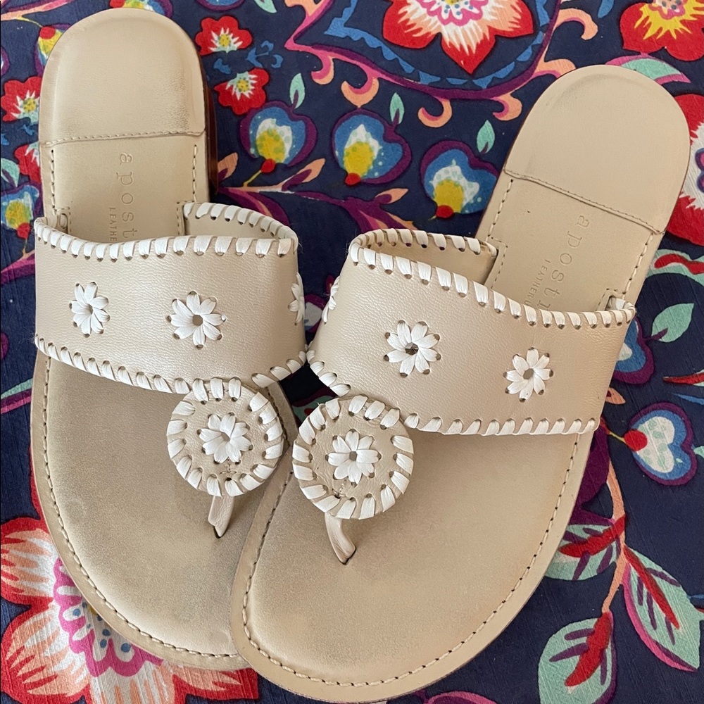 Sandals gently worn leather uppers  size 6M